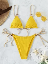 Zestaw Bikini seksowne sznurki sznurowane Micro Triangle Mini stringi stroje kąpielowe damskie stroje kąpielowe kostium kąpielowy Bikini Tanga Mujer Biquinis Swim