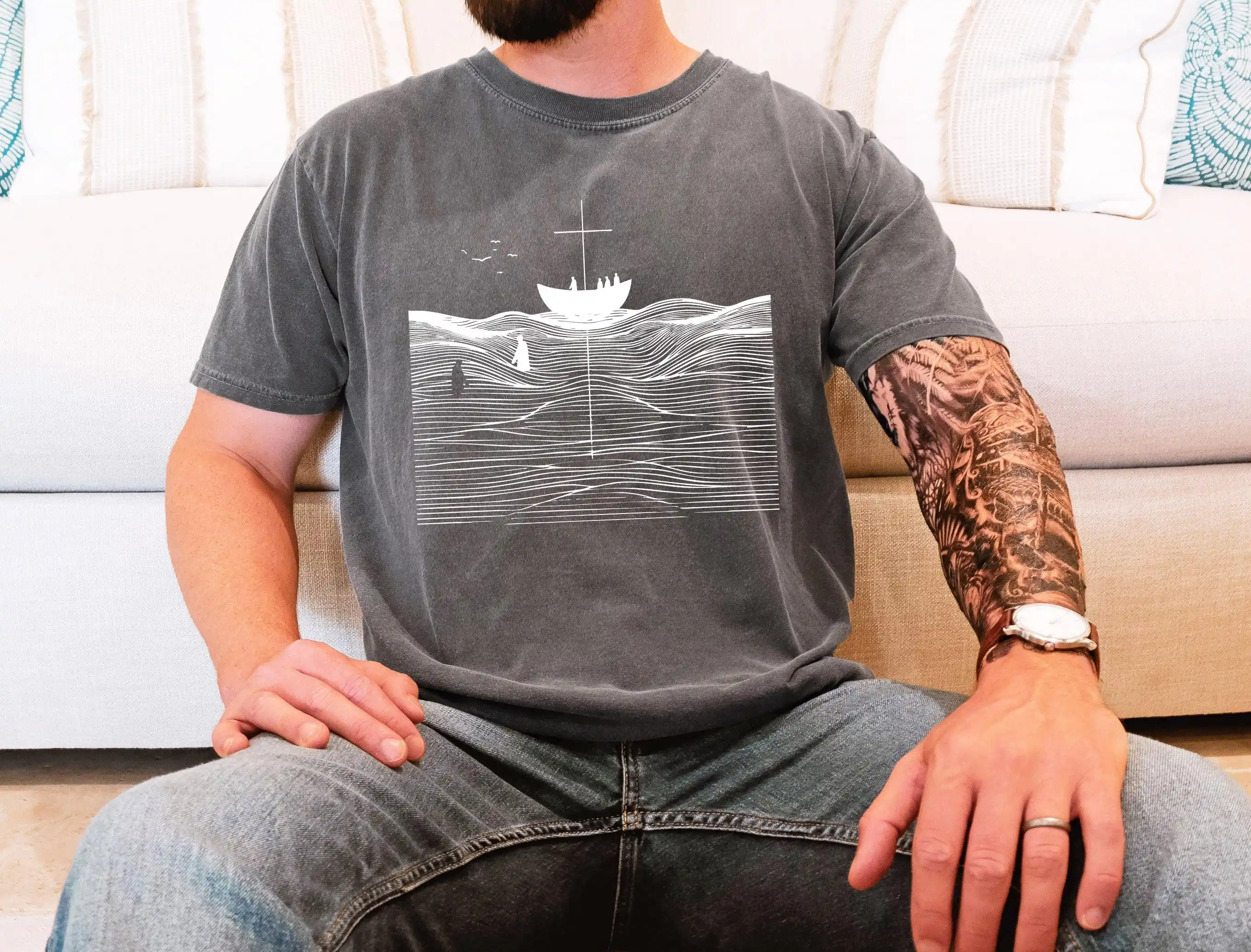 Walk on Water Shirt, Boho Faith Sweatshirt, Trust God Hoodie, Bible Verse T-Shirts, Spiritual Tees, Jesus Shirts