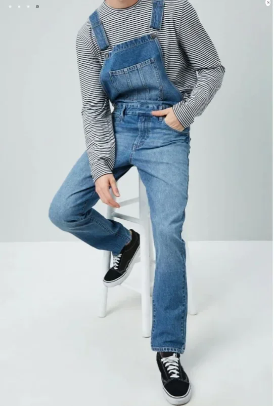 Männer Street Denim Hosenträger Hosen 2025, gerade lange Jeans, männliche Spleißtaschen, Denim-Hosen, Vintage-gewaschene Overalls, Overall