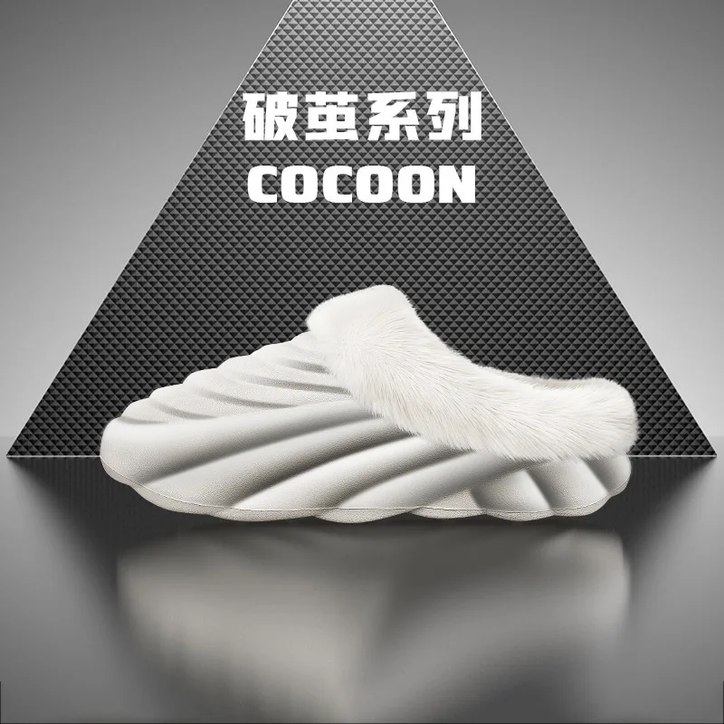 

2025 New Arrived Cotton Slippers for Couples Thick Sole Home Non-Slip Warm Fluffy Slippers Outdoor Wear Pull On Slippers