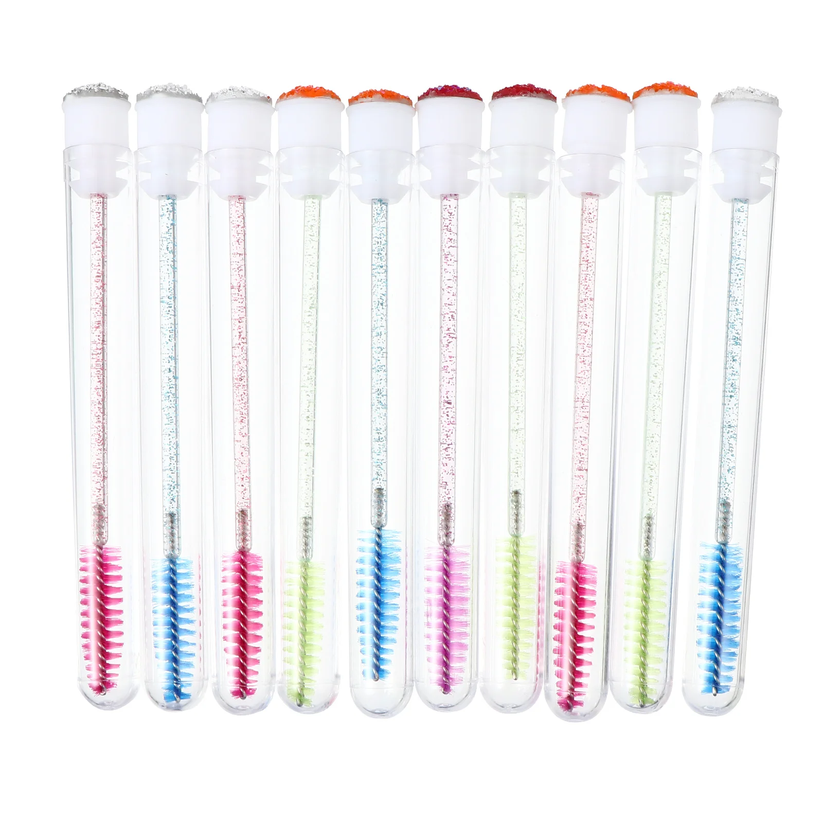 10Pcs 리필 가능한 마스카라 병 속눈썹 튜브 플라스틱 용기 누출 방지 경량 여행 필수 브러쉬 도구 세트