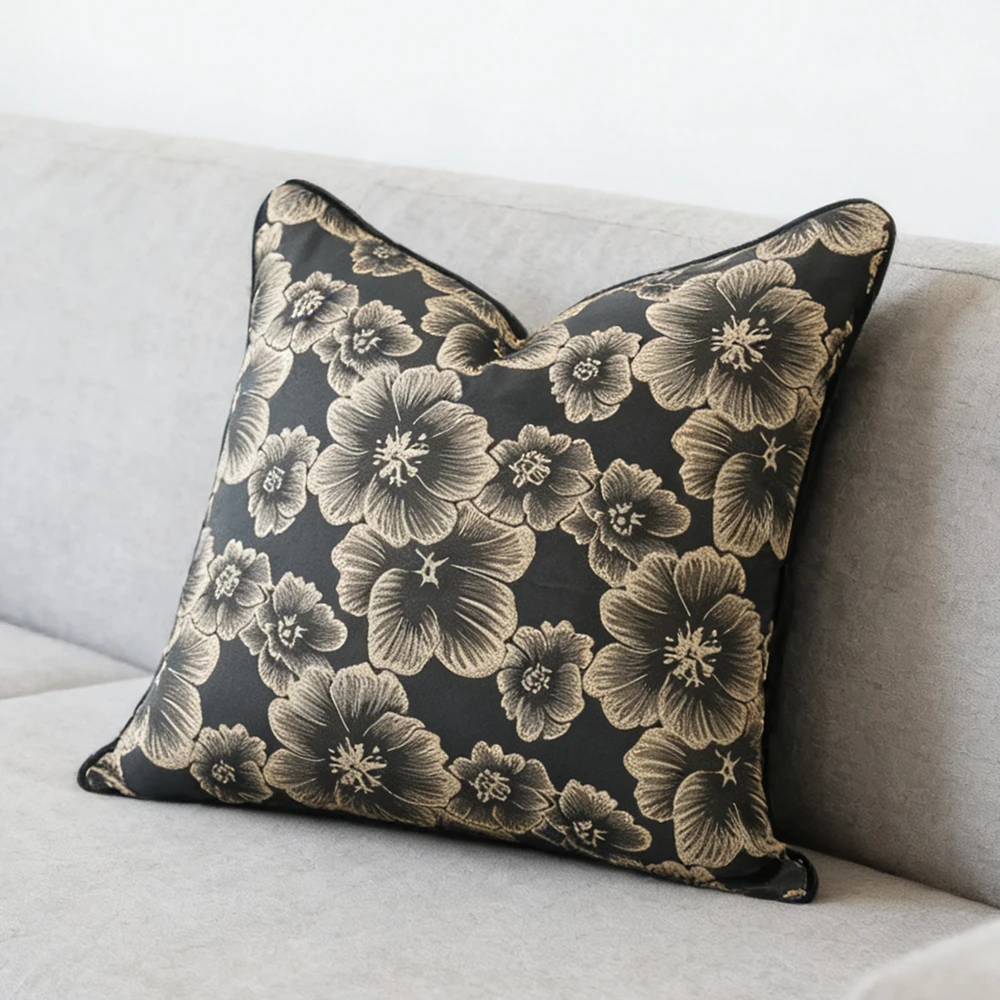 

Чехол для подушки F&D Modern Flowers Woven Black, 45x45 см, для кресла/дивана, декор для дома, 1 шт.