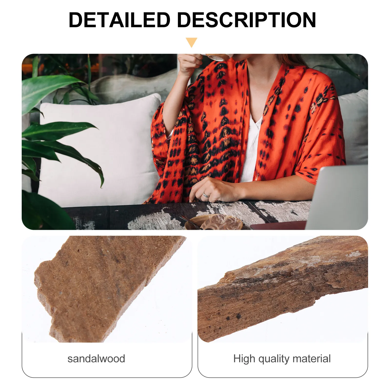 1Set Lightweight Portable Sandalwood Scraps Natural Incense Wood Material for Purifying Air Calming Mind Spiritual Gift