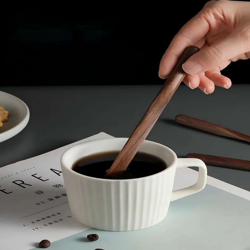 محرك القهوة من خشب الجوز الأسود، محرك المشروبات المصنوع يدويًا، أداة المقهى، ملحقات المطبخ متعددة الوظائف، محرك. #6