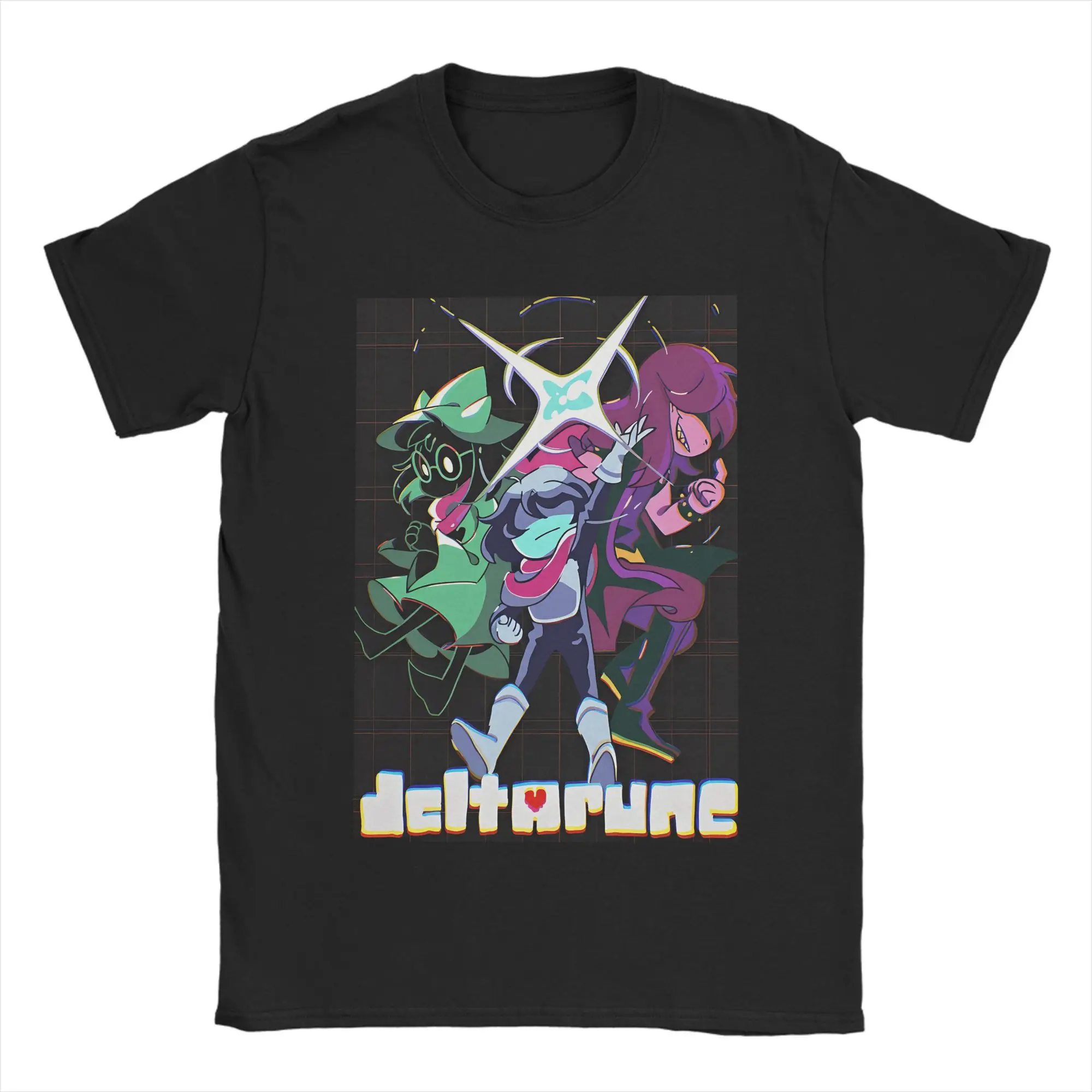 Deltarune لعبة تي شيرت الصيف شعبية تي شيرت الرجال القطن جولة الرقبة المتضخم الملابس قصيرة الأكمام Y2K الرجعية القمم