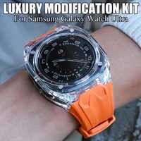 Kit de modificación para Samsung Galaxy Watch Ultra, correa deportiva + funda, pulsera para Galaxy Watch Ultra, Kit Mod transparente de 47mm