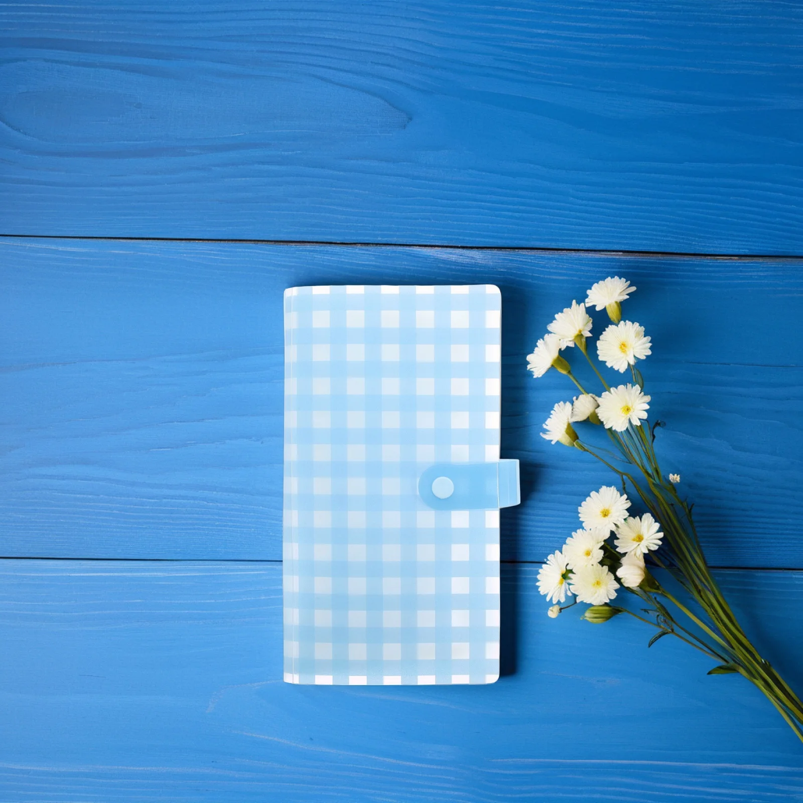 

Frosted 240 Cards Album Cartoon Grid Pattern Portable Business Card Holder Photo Protector Mini Organizer Solution