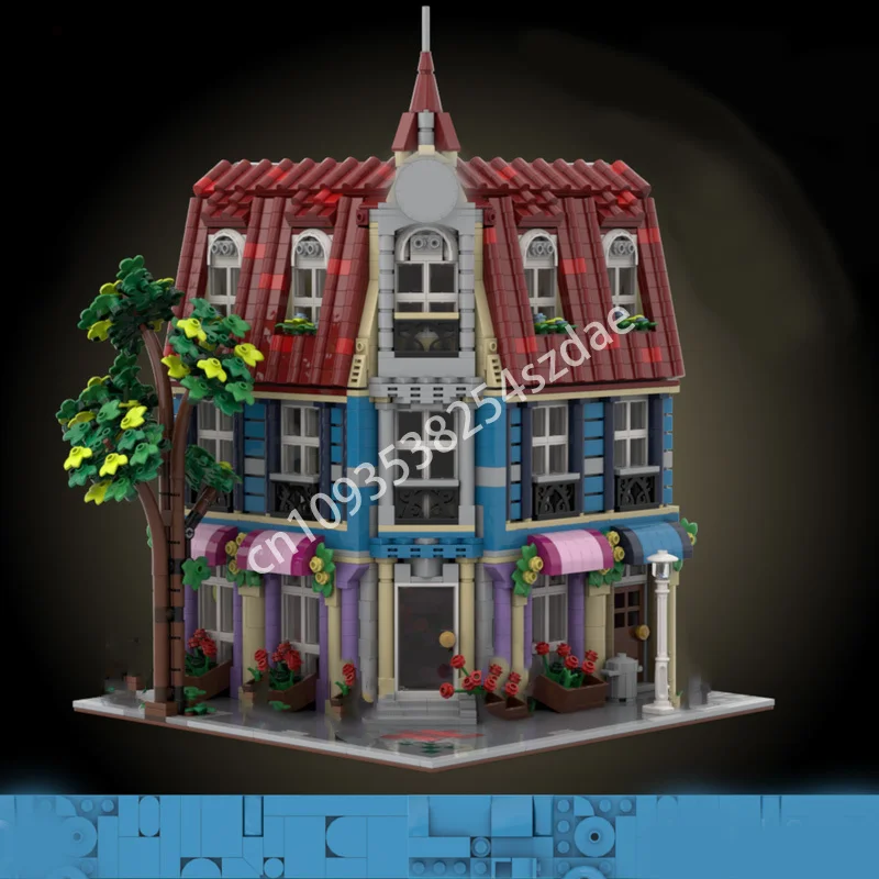 

3939 шт. MOC, уголок флориста, модульные здания, строительные блоки, детская рождественская игрушка, подарок, детское образование, Рождественская игрушка в подарок