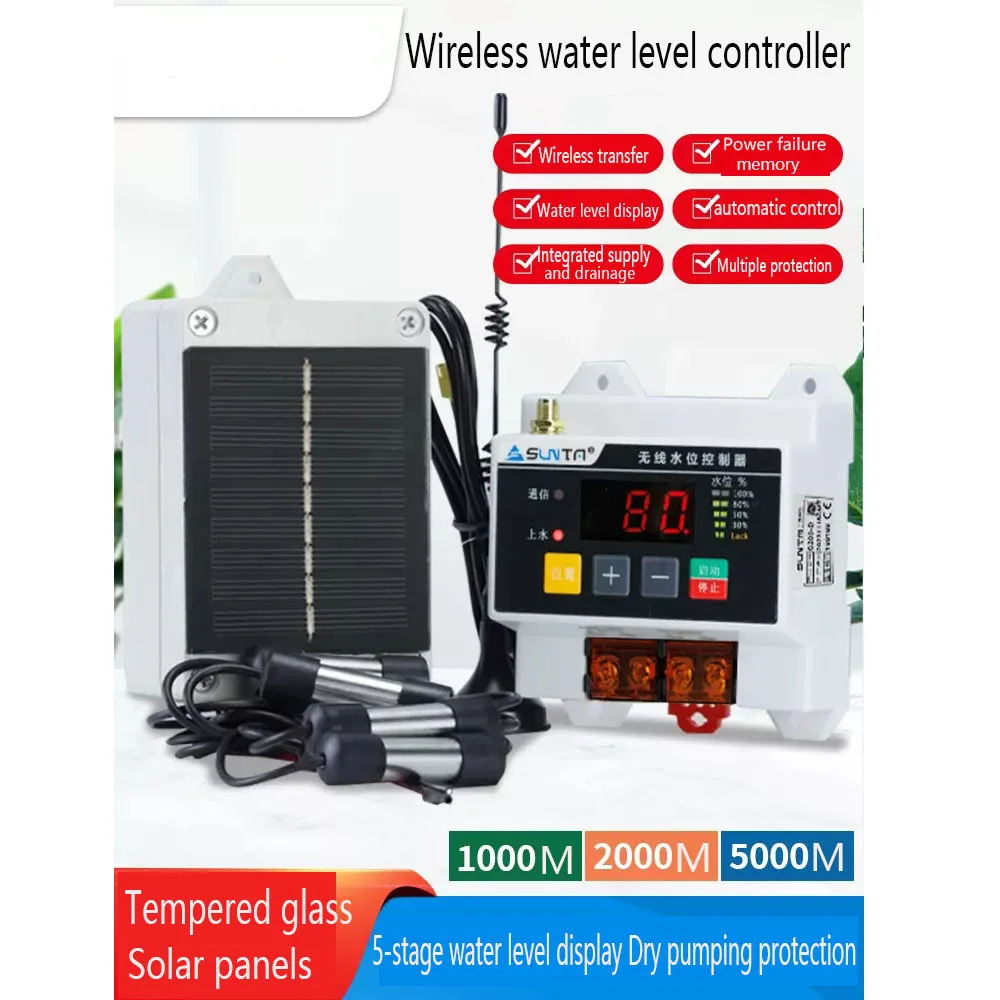 

Wireless remote water level controller water pump water tank water tower 220V liquid level remote control float sensor switch