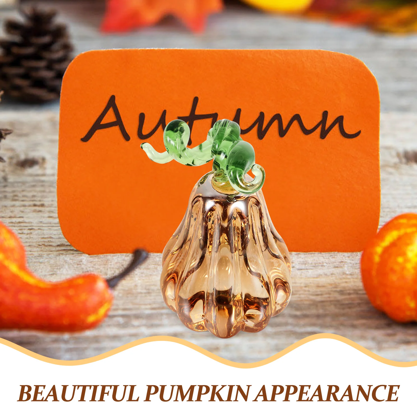 

Lifelike Crystal Pumpkin Thanksgiving Day Decor Exquisite Craft Home Office Fall Table Centerpieces Gift Fall Decorations