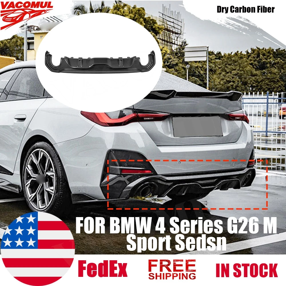 

VACOMUL Dry Carbon Fiber For BMW 4 Series G26 M Sport Sedan 2020+ Rear Bumper Lip Gaurd Bodykit Rear Diffuser Lip In Stock