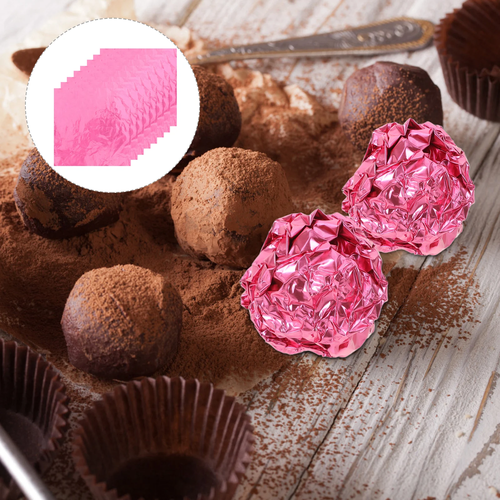 

100 Pcs Chocolate Wrappers Aluminium-foil Paper for Candy Square Papers Chocolates Aluminum Packaging Wrapping