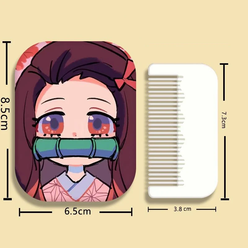 8×6cm Demon Slayer, Kimetsu no Yaiba, Folding Single-side Makeup Mirror, Anime Cute, Portable Travel, Girls, Rectangular