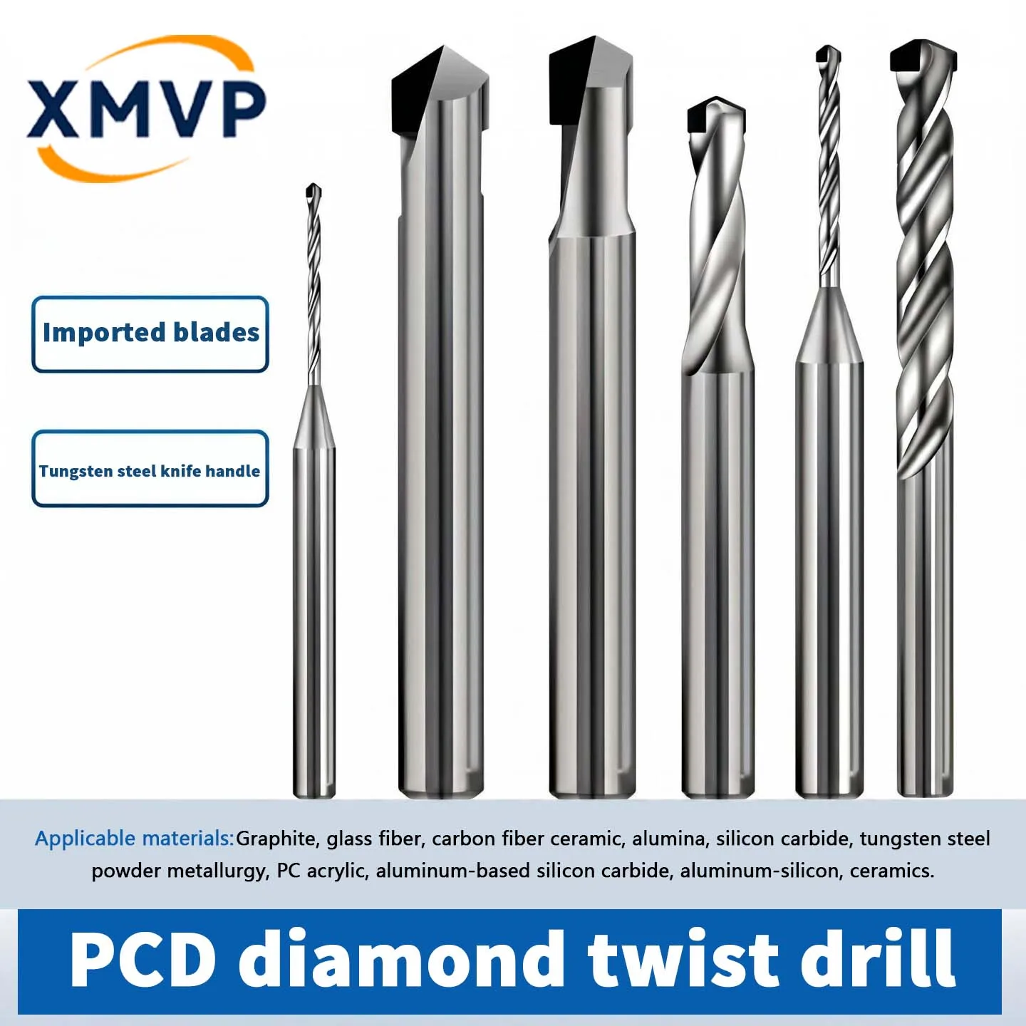 PCD diamond twist drill graphite carbon fiber ceramic alumina silicon carbide ceramic aluminum silicon CNC drilling drill