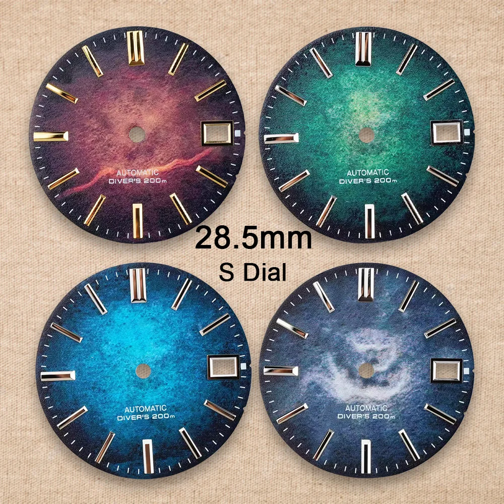 

New Nh35 Dial S Logo 28.5mm Gradient Dial No Luminous For NH35 NH36 Movements Watch Accessories Repair Tool