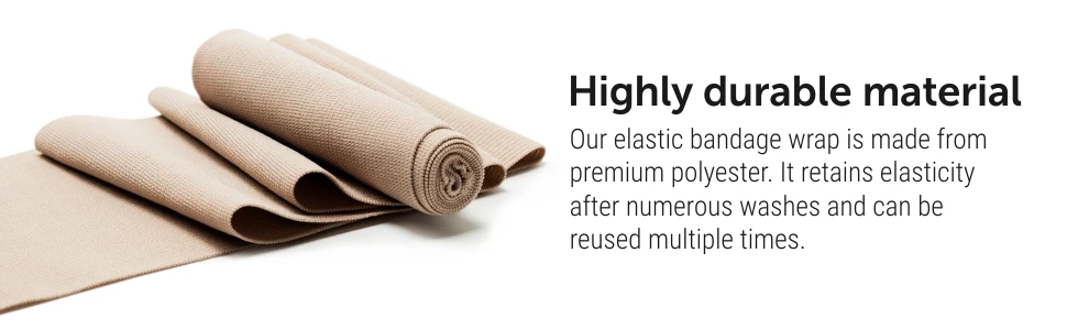 1 Rolle Premium-Elastikbandage – Starke Kompressionsbandage mit zusätzlichen Clips für Sport, Verstauchungen, Handgelenk, Knöchel und Fuß – Detail 1