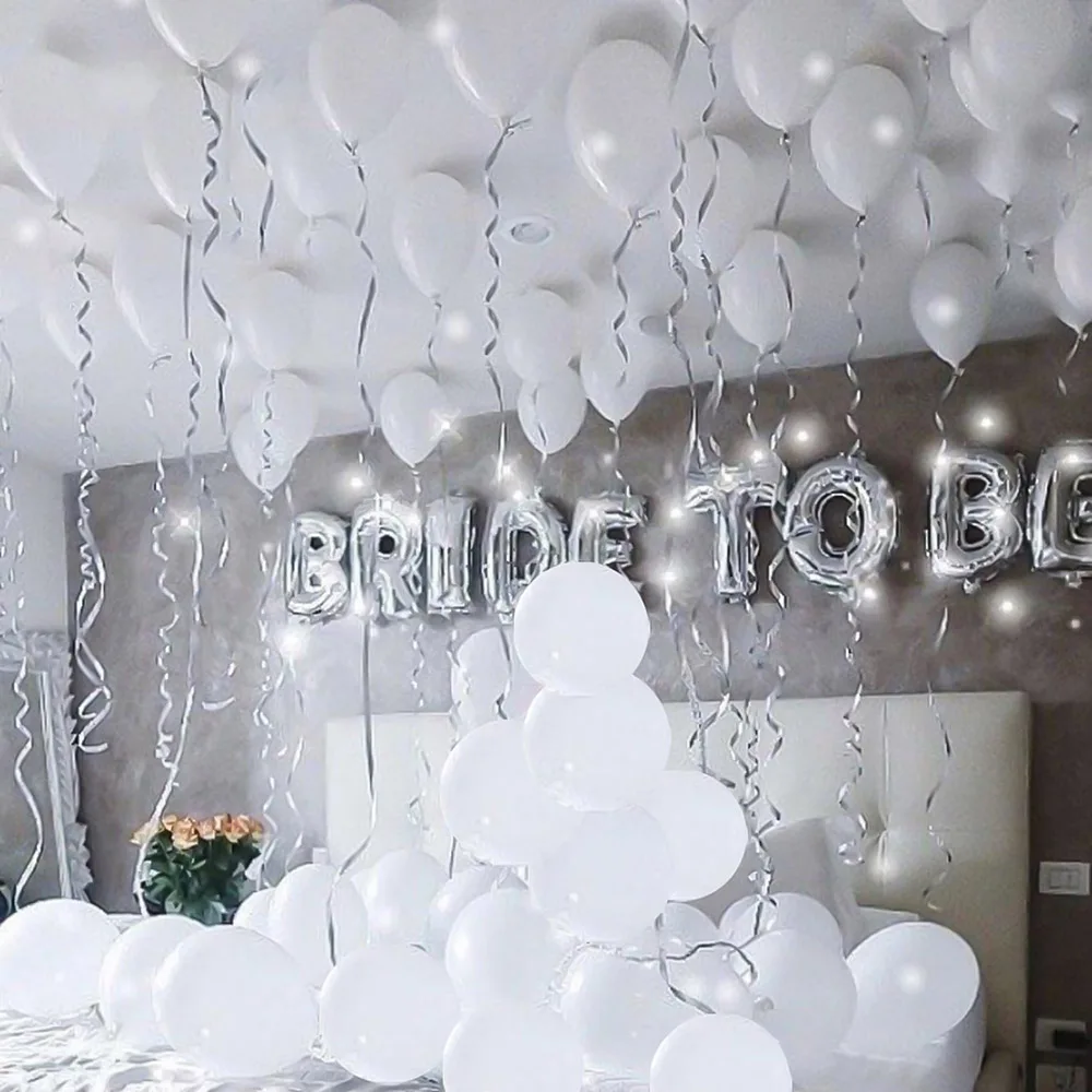 Silver White Bride To Be Foil Balloons Bridal Bachelor Party Bridal Shower Balloon Set Valentines Wedding Decorations Supplies