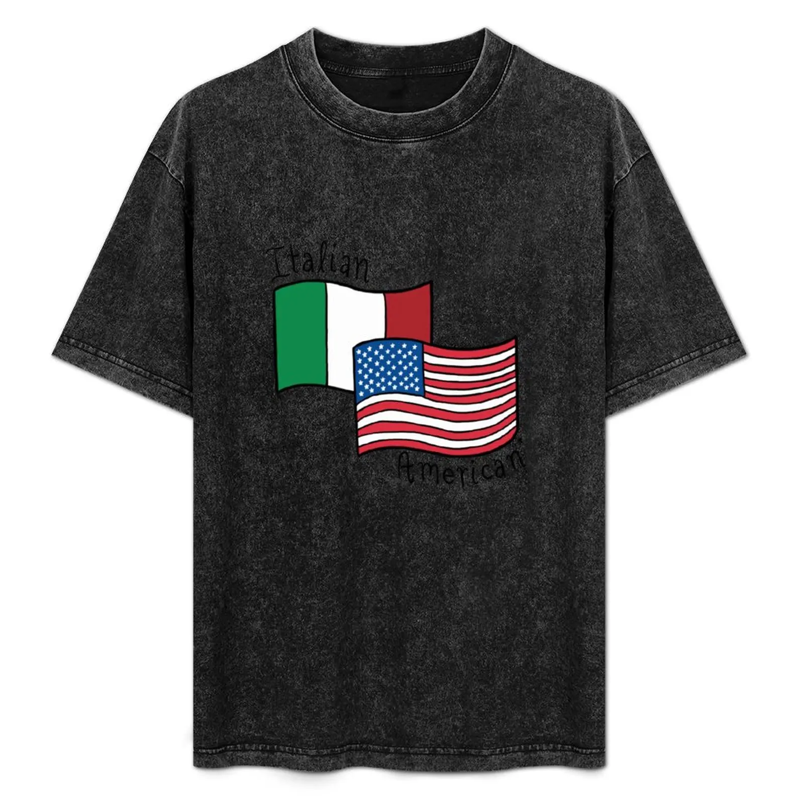 

Italian American Flags Doodle T-Shirt anime figures vintage t shirts outfits for men