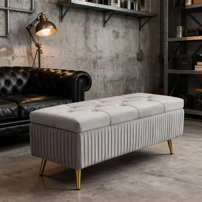 

Минималистичный фланелевой домашний длинный табурет для обуви с высокой губкой для отскока, небольшое пространство для хранения в прихожей, пуфик для легкой сборки