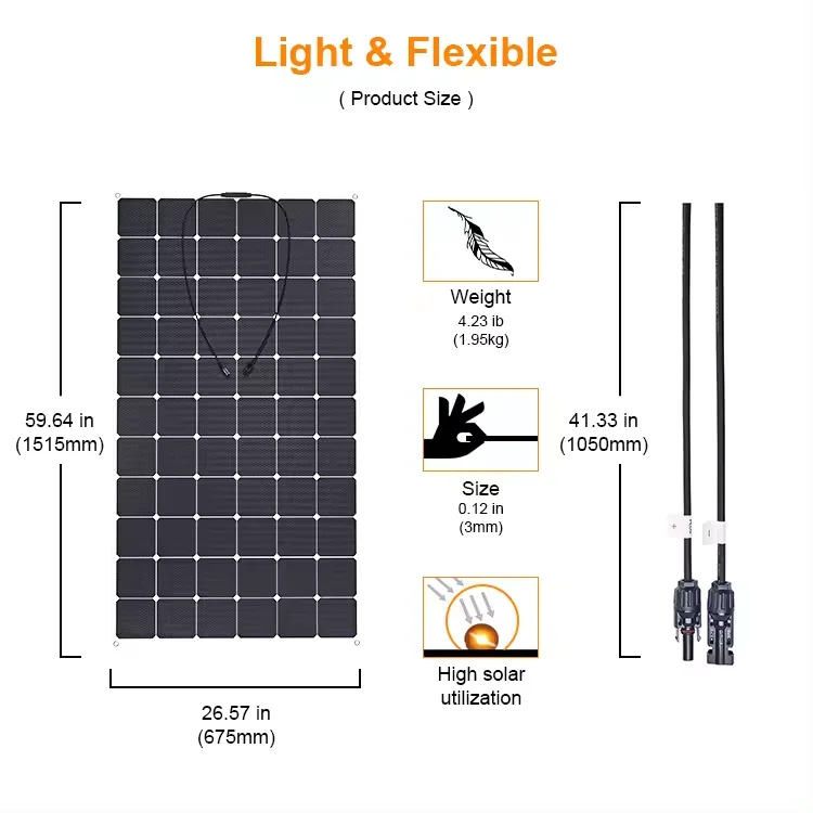 For USA in stock Flexible Solar Panel Semi Flexible Solar Panel solar sheet sunpower module For Marine Rvs Campervans Yachts