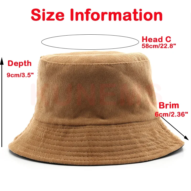 KUNEMS Custom Hat Logo Print Corduroy Bucket Hat for Men and Women Brand Design Embroidery DIY Summer Fisherman Cap Unisex