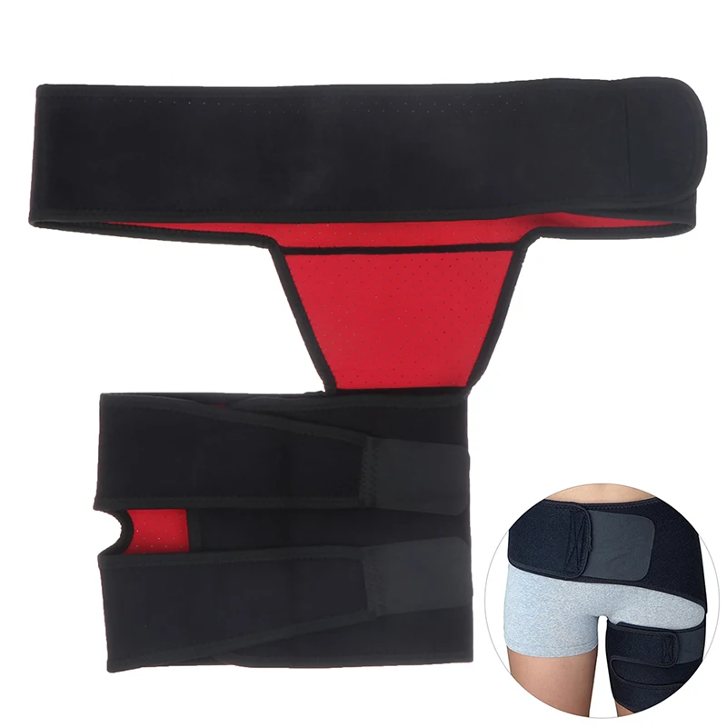 Virilha Hip Brace para Esporte Proteger, Suporte de Coxa, Compressão, Cinto Envoltório, Isquiotibiais, Músculos, Protetor De Articulações, Ajustável, 1PC