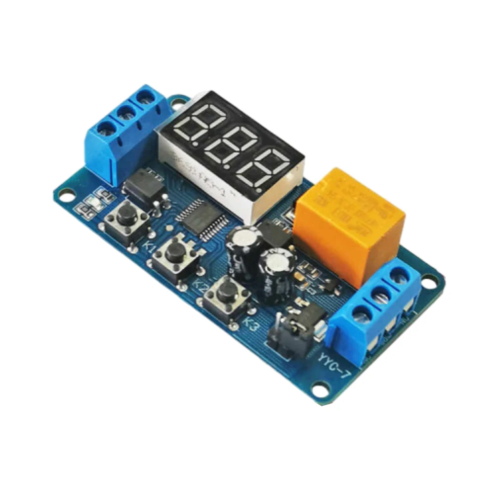 

1 Channel Relay Module 3V-7V Trigger Delay Cycle Timing On/Off Switch 0.1-999 Minutes Adjustable Time Delay Relay Module