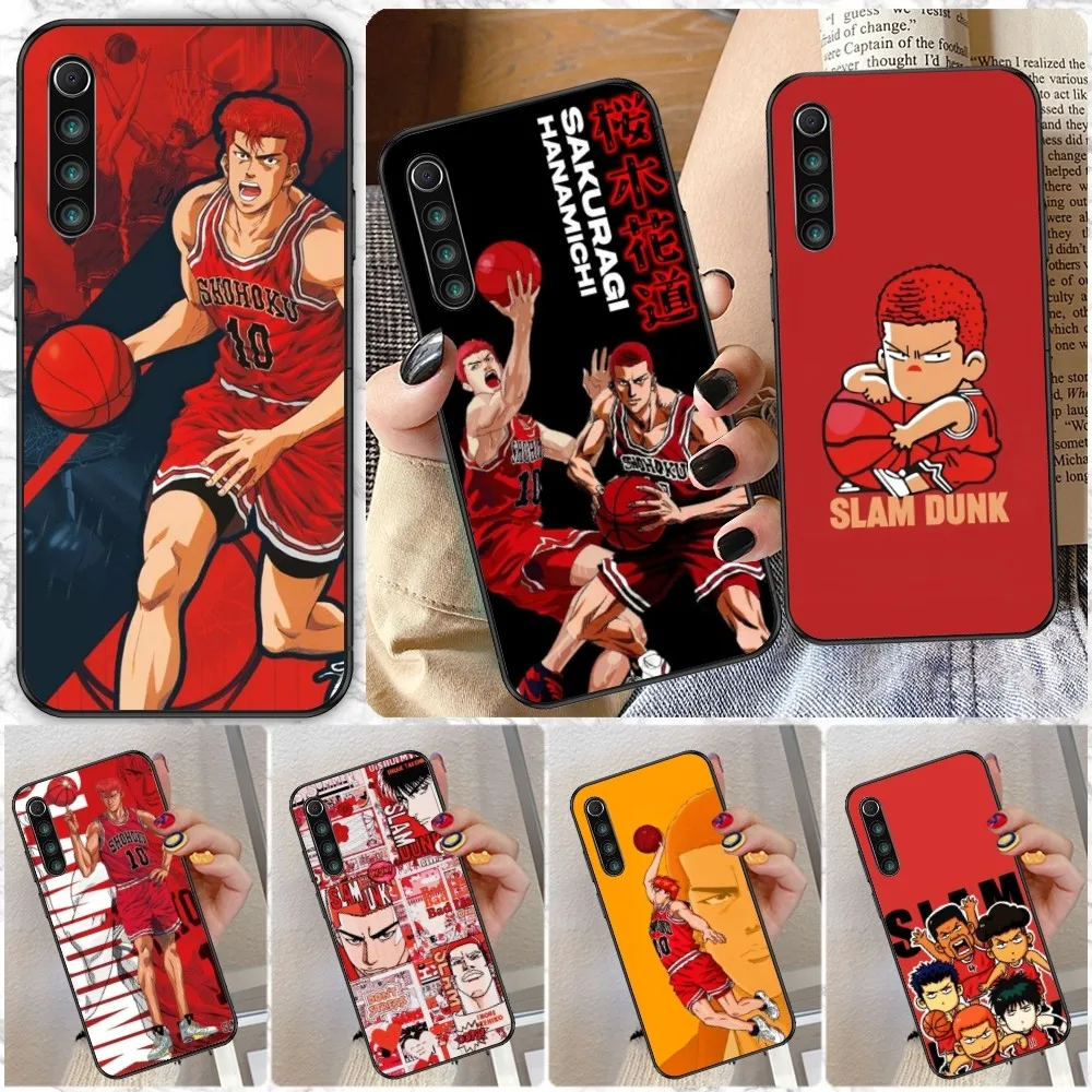 S-Slam Dunk Mobile Cell Phone Case for Xiaomi Redmi Note 12 11 10 9T 8 7 Pro 9 9A 9C 8 Black Soft Phone Cover Funda