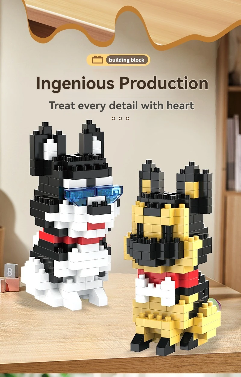DIY Kreative Micro Bausteine Set Hunde Cartoon Charakter Modelle DIY Pädagogisches Spielzeug Für Kinder Geburtstag Geschenk – Detail 2