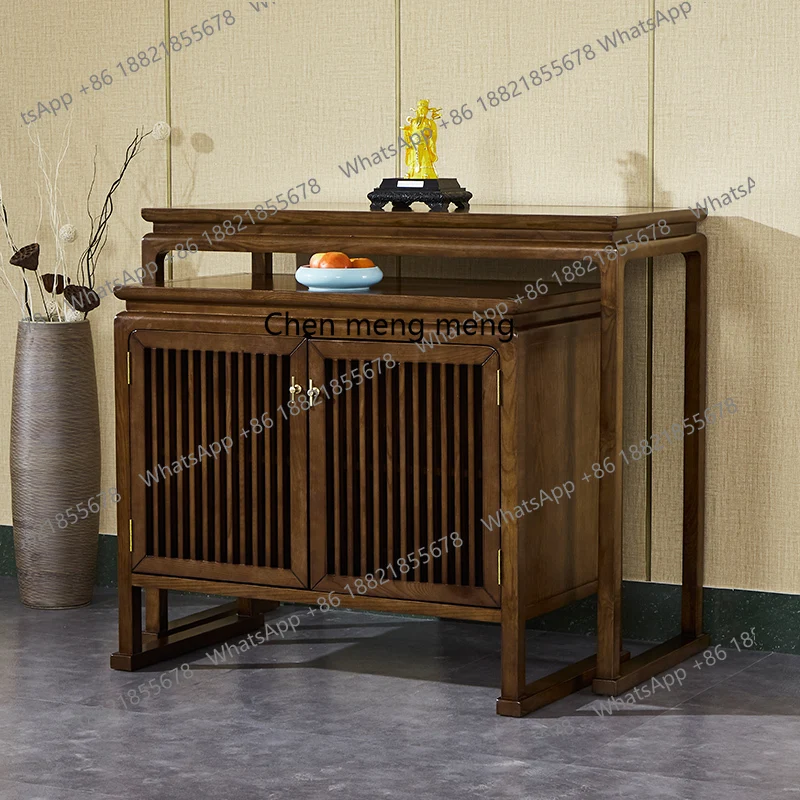 Shentai solid wood offering table cover, God of Wealth offering table combination, Zhongtang Buddhist platform household