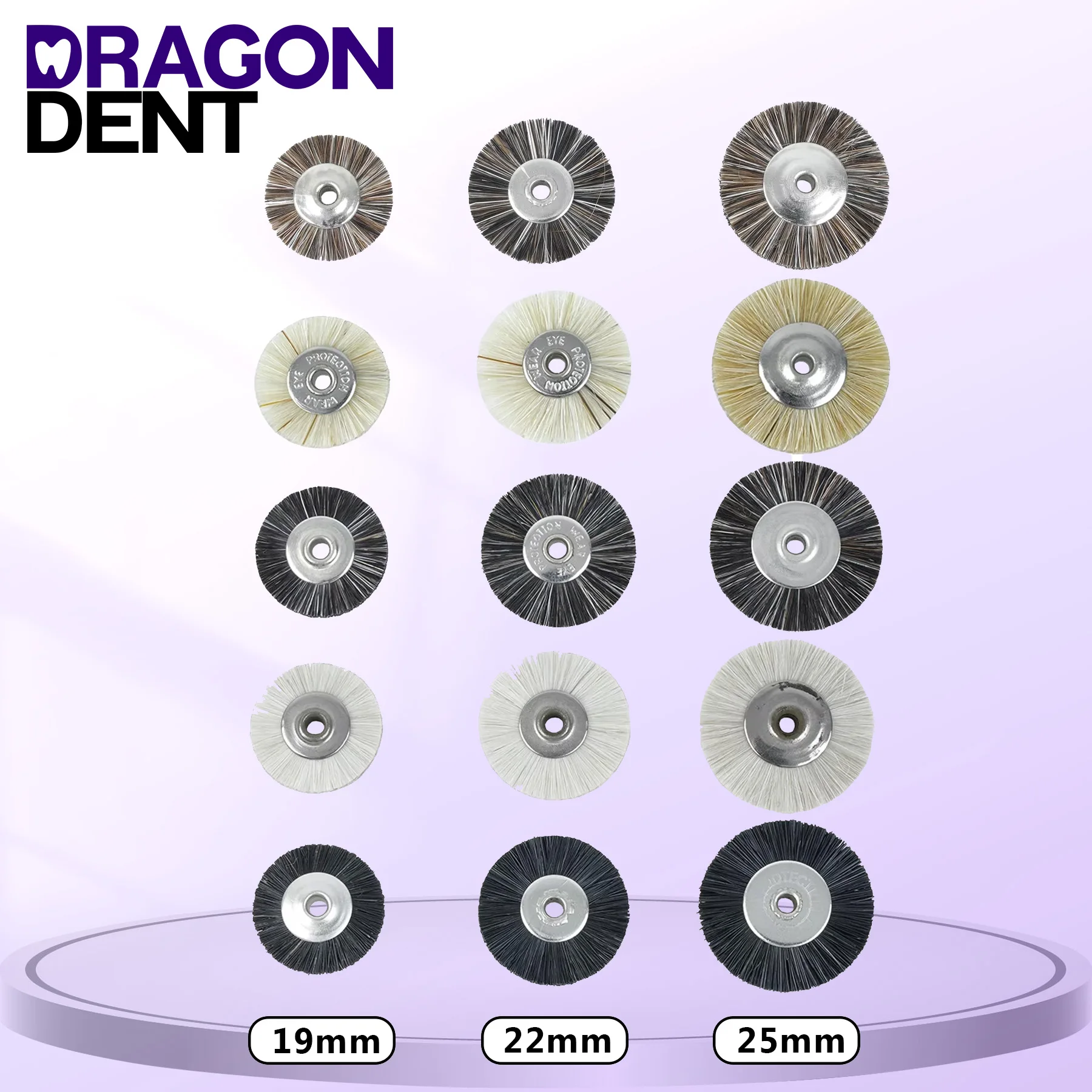 DRAGON DENT 10Pcs Dental Technician Tool Polishing Brushes Brush Wheel Rotary for Rotary Tools Dentist 19/22/25mm Tool