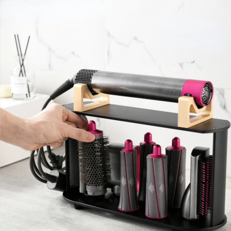 Storage Holder for Dyson Airwrap Styler 8-Holes Countertop Bracket Organizer Stand for Hair Curling Iron Wand Barrels Brushes