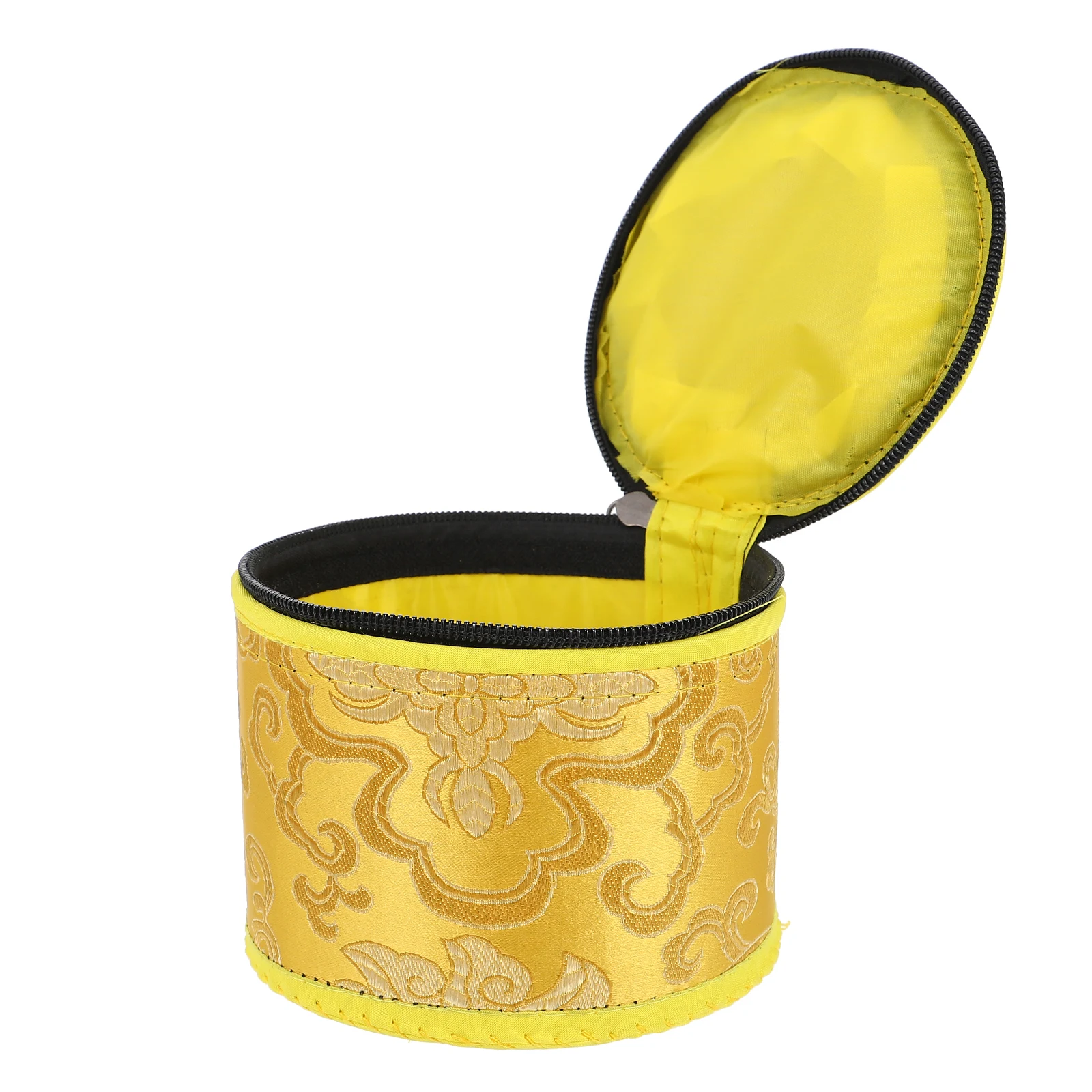 

1pc Sound Bowl Case Handmade Embroidery Zipper Design Luxury Protective Bag For Tibetan Singing Bowl Storage