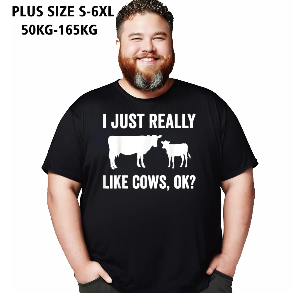 

I Just Really Like Cows Outdoor Father Day 100% Cotton Round Neck Mens Tees Family Tee-Shirts Oversize 5XL Short Sleeve T-shirts