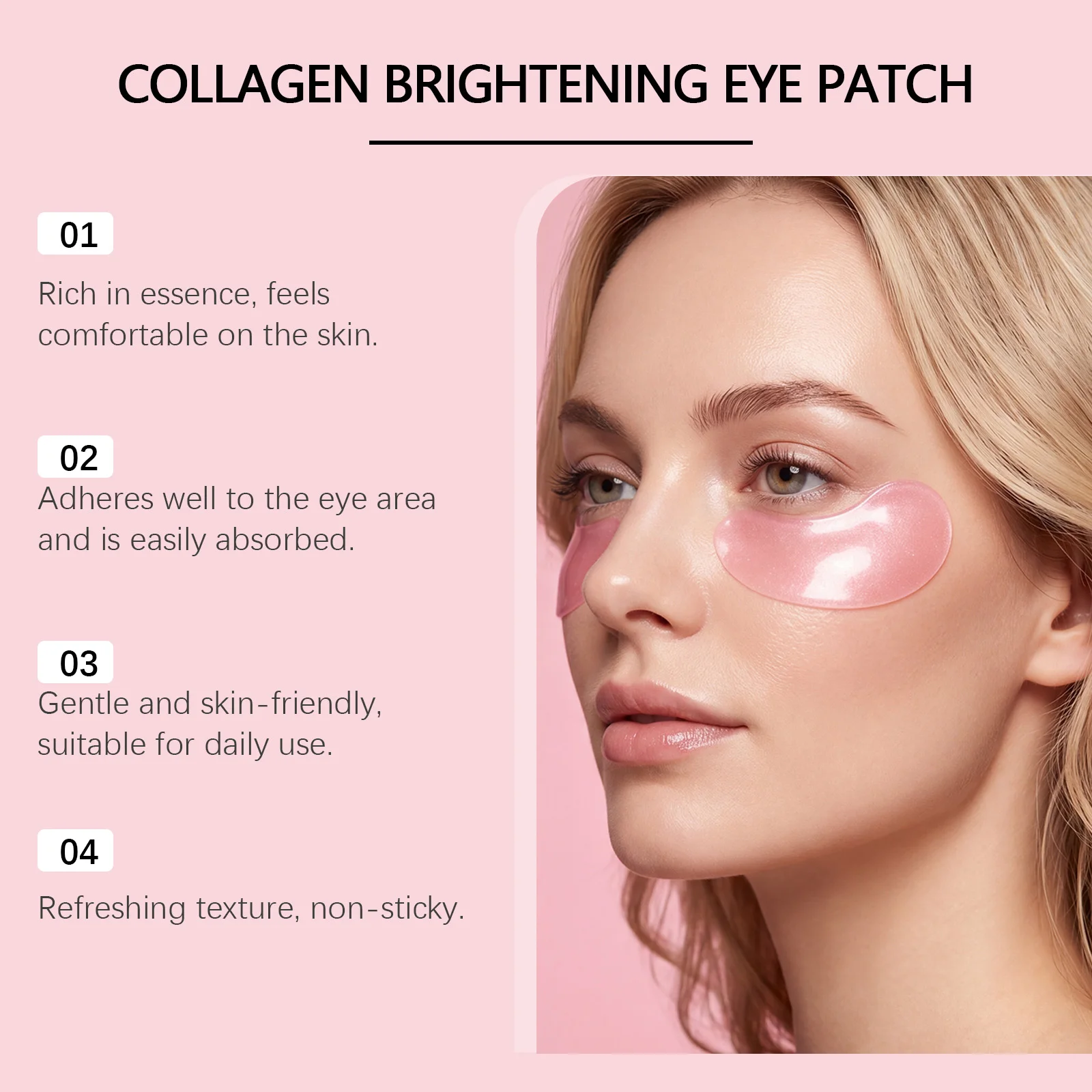 PDRN Pink Under-Eye Mask For Dark Circle & Puffiness Area Care Hydrating Cooling Eye Patches Restore Youthful Radiant Eyes Skin
