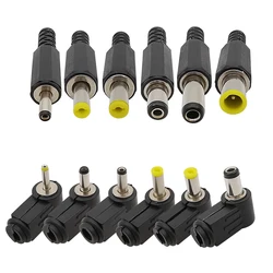 Adaptador de conector de enchufe macho de CC de 90/180 grados, 10/5 piezas, 2,5x0,7/3,5x1,1/3,5x1,35/4,0x1,7/4,8x1,7/2,1 5,5 x/5,5x2,5 enchufe DC