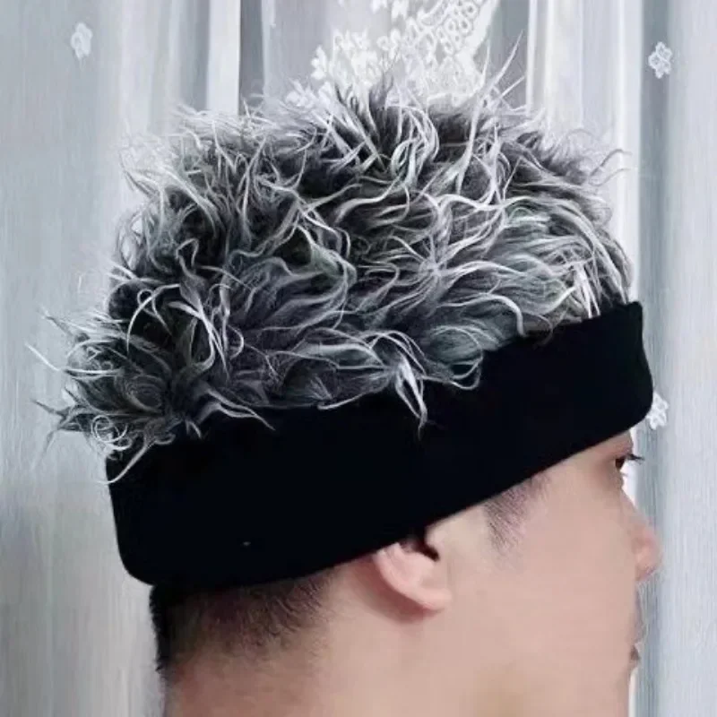 New Hip-hop Wig Hat All-in-one Male Landlord Hat Korean Version Retro Street Prank Brimless Trendsetter Rogue Guapi Hat Female