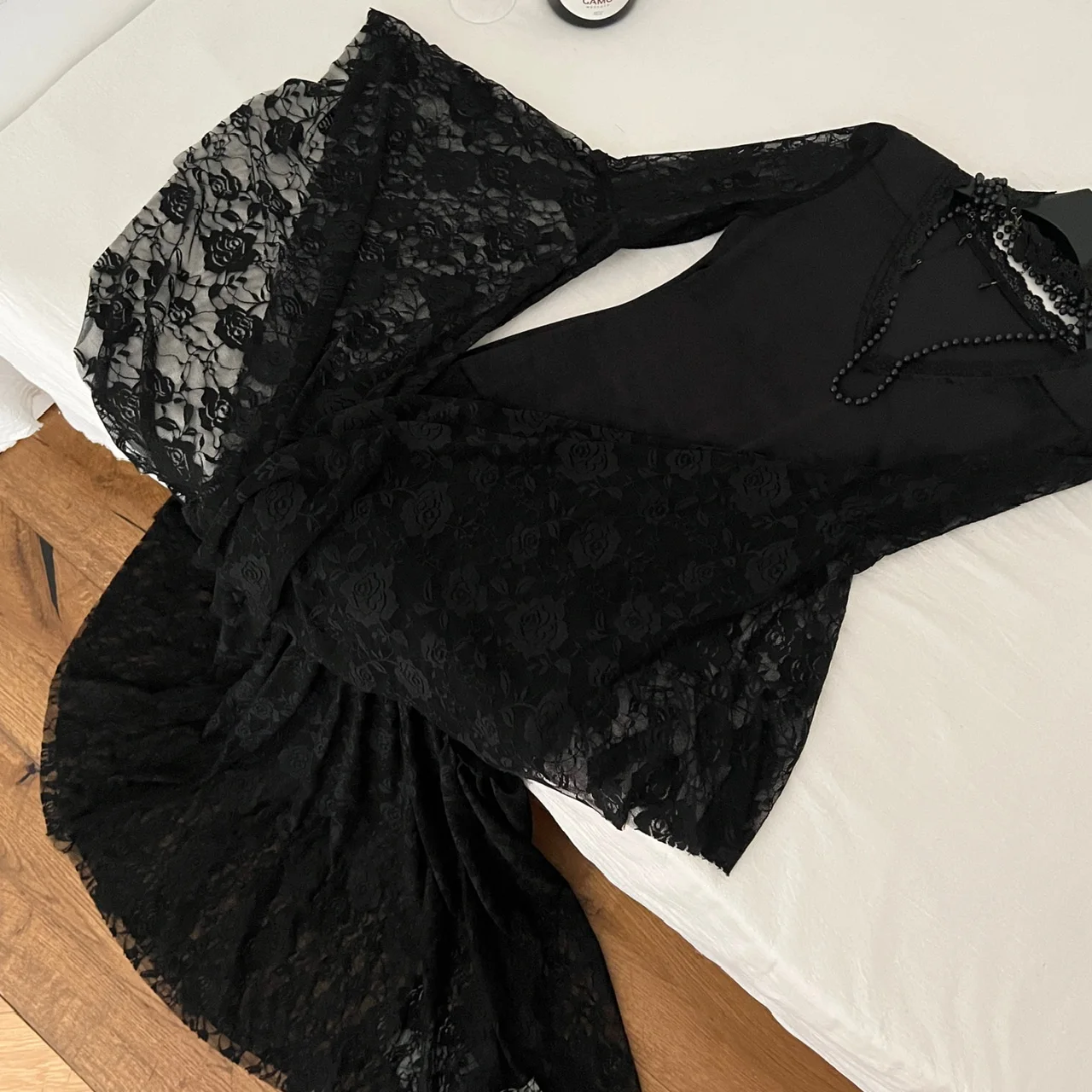 Gothic Sle Long Dr Bla Lace Hebe Sle Halloween-kostuum k Romantiek Dames lange rok Polyestervezel A-lijn