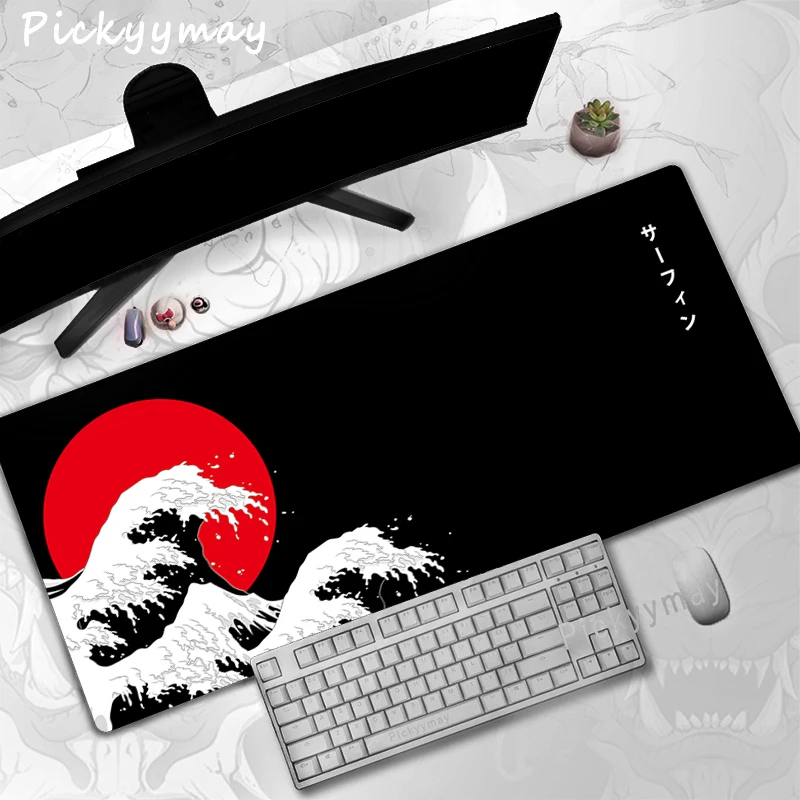 Chinese Style Mousepad HD Printed Computer Gamer Locking Lock Edge Mouse Pad 90x40cm PC Keyboard Desk Mat Art Dragon Mouse Mat