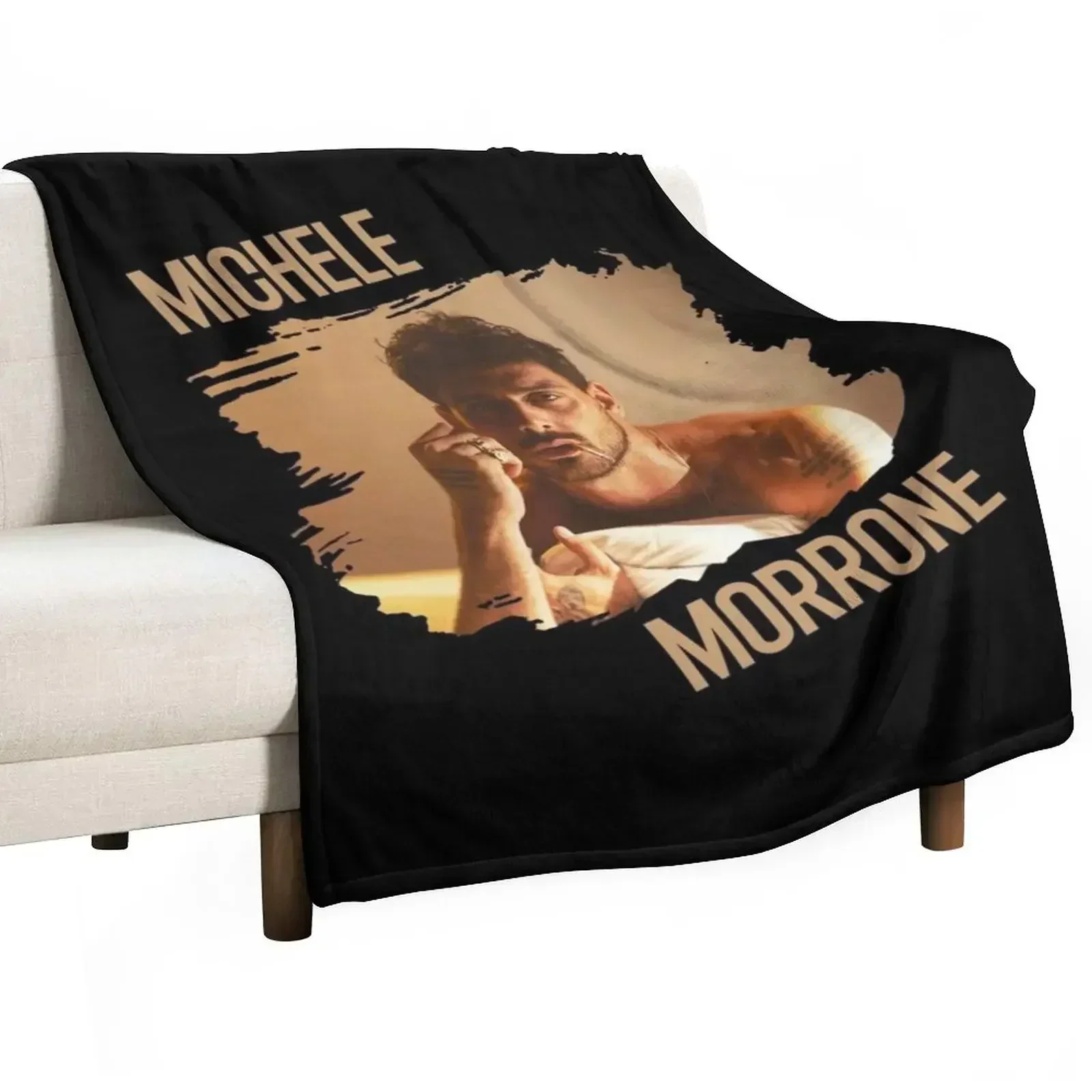 Michele Morrone Photo With Text Throw Blanket wednesday Loose Camping Blankets