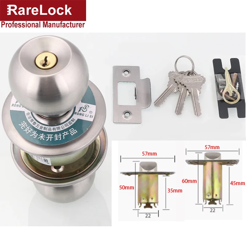 Handle Door Lock with Spring Bolt for Bathroom Bedroom Office Women Bag Shop Wooden Door Hardware Rarelock H