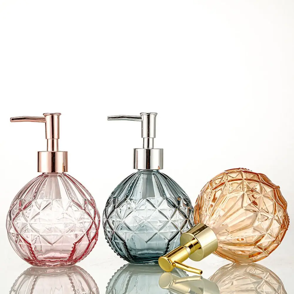 المحمولة 300 مللي موزع الصابون زجاجة الزجاج الصحافة السائل شامبو استحمام زجاجة هلام زجاجات فارغة #4