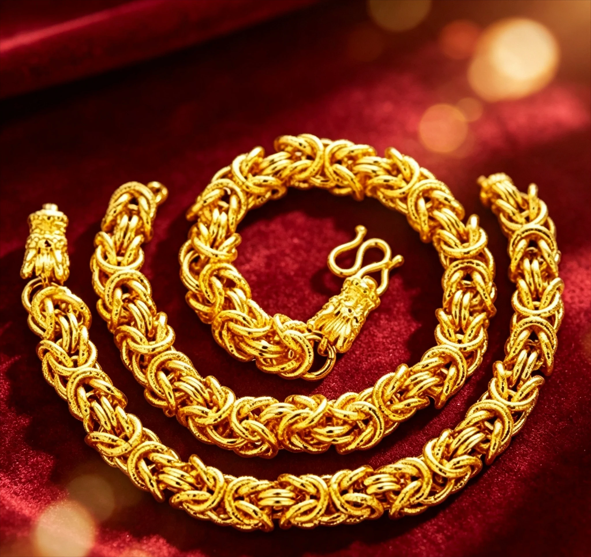 24K Gold (AU999) Dragon Head & Bone Necklace | Solid gold 3D dragon head, chiseled spine in  Giving a gift to a friend