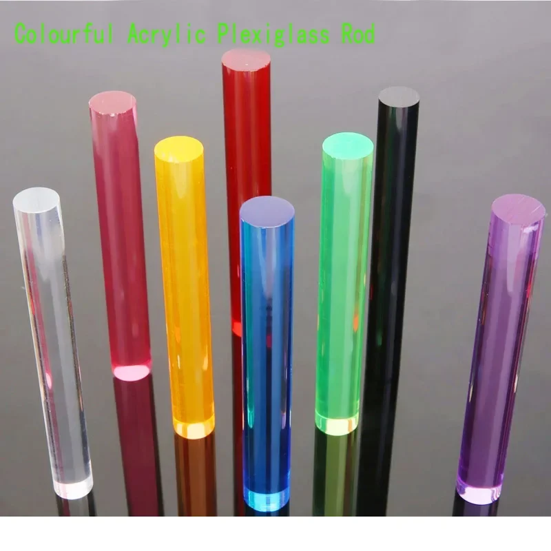 Colourful Acrylic Plexiglass Round Rod Acrylic Circular Bar Solid Plexiglass Cylindrical Light Guide Rod Industrial Model