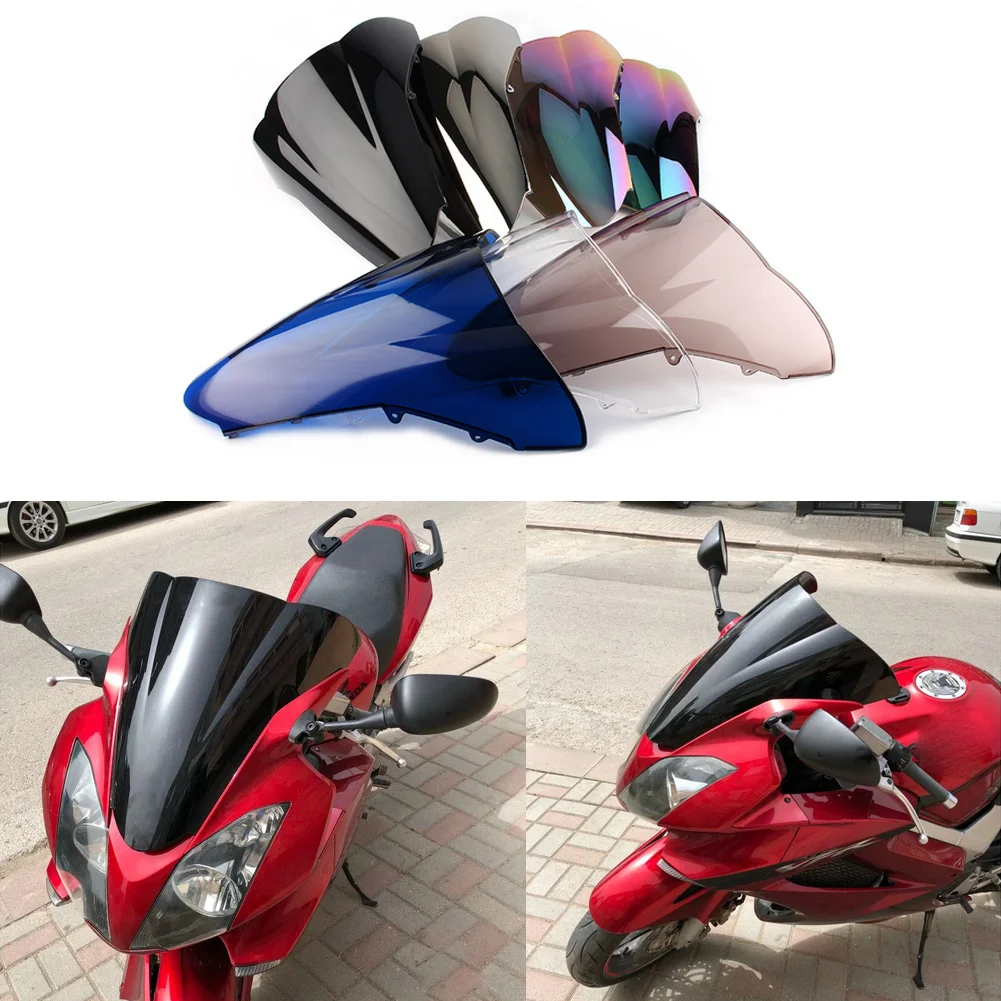 Motorcycle Double Bubble Windshield For Honda VFR800 VFR 800 2002-2012 WindScreen Accessories Fairing Deflector