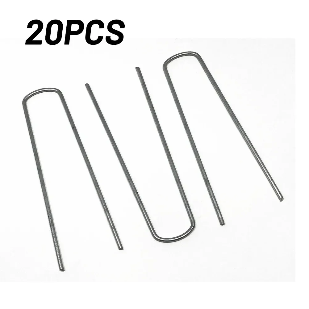 20pcs Tent Pegs U-shaped Ground Galvanized Steel Nail Gardening Nails For Garden Greening Plant Fixation Artificial Turf