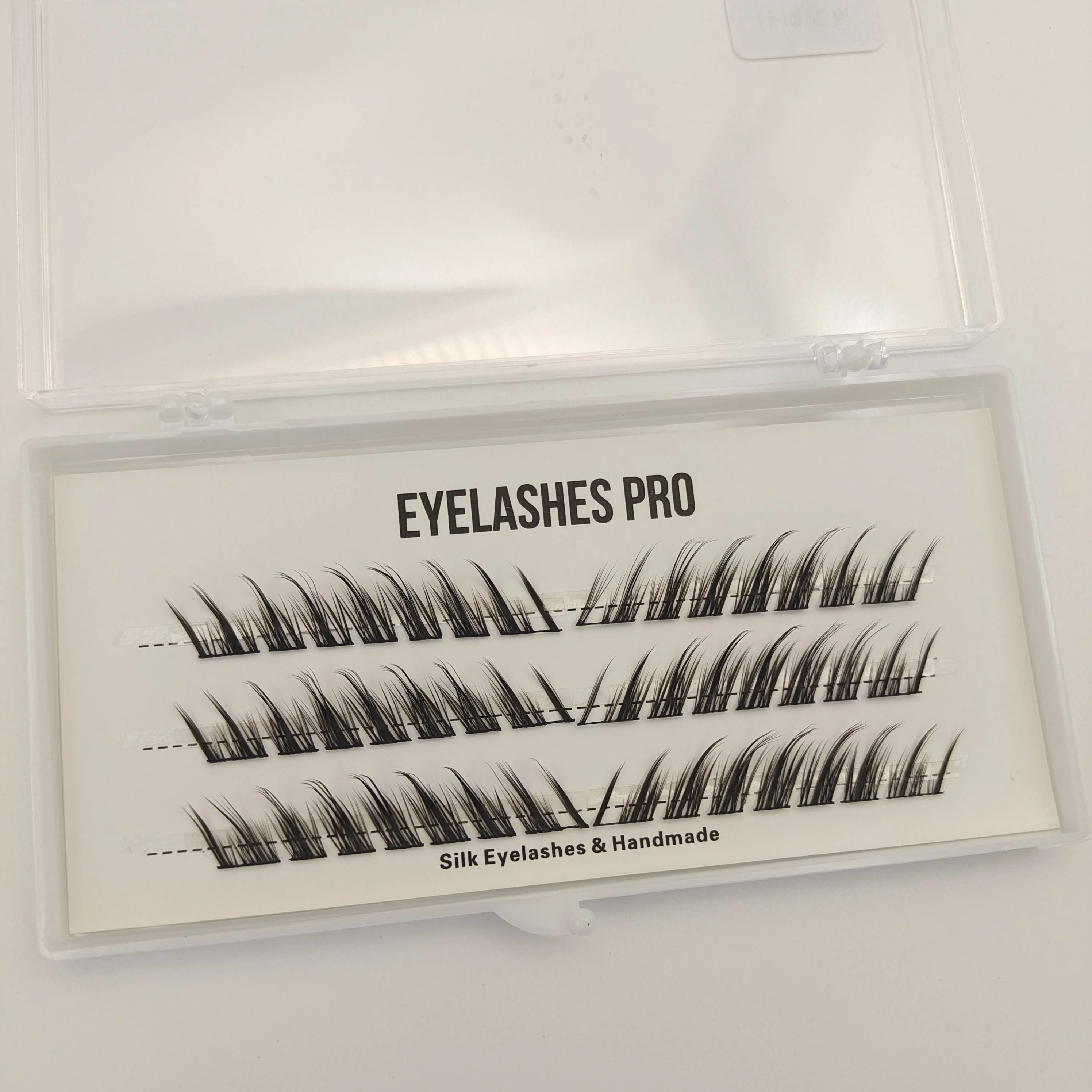Lengqinghuxi-A Handgefertigte Wimpernverlängerung, segmentierte Flase-Wimpern, dramatische Wimpernbündel, weiche Band-Wimpern, Make-up-Wimpern – Detail 1
