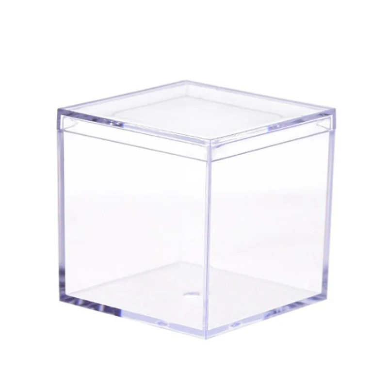 Cajas de regalos y favores de boda transparentes, cubo organizador portátil, contenedor