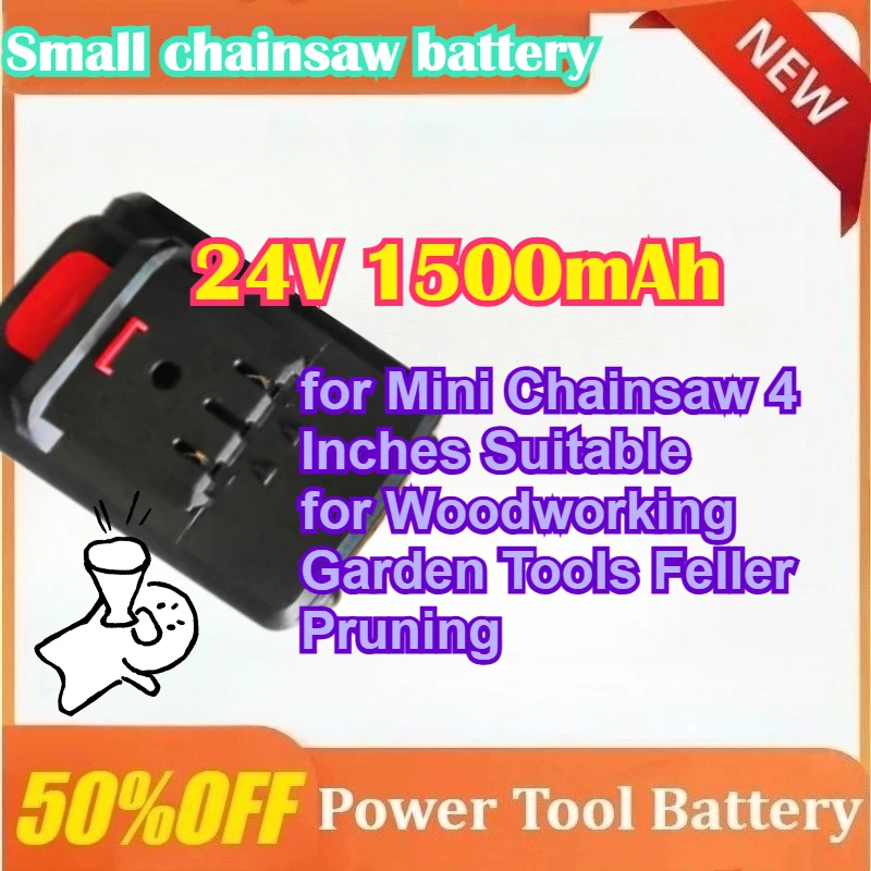 

24V 1500mAh Chainsaw Battery Special Battery for Mini Chainsaw 4 Inches Suitable for Woodworking Garden Tools Feller Pruning