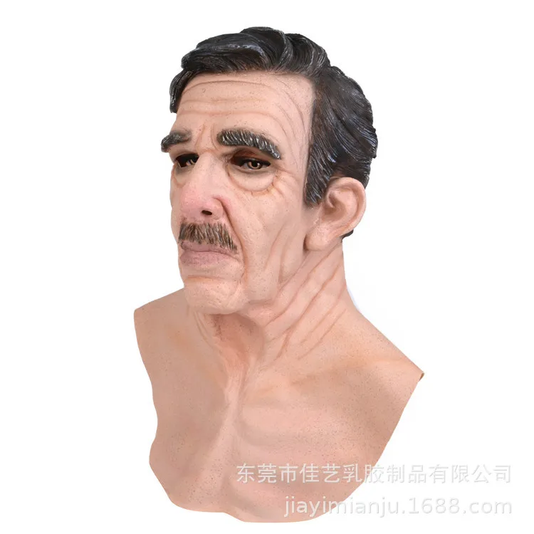 Multi type Halloween New Grandpa Wig, Elderly Mask Headset, Bald Head, Elderly Head, Horror Mask